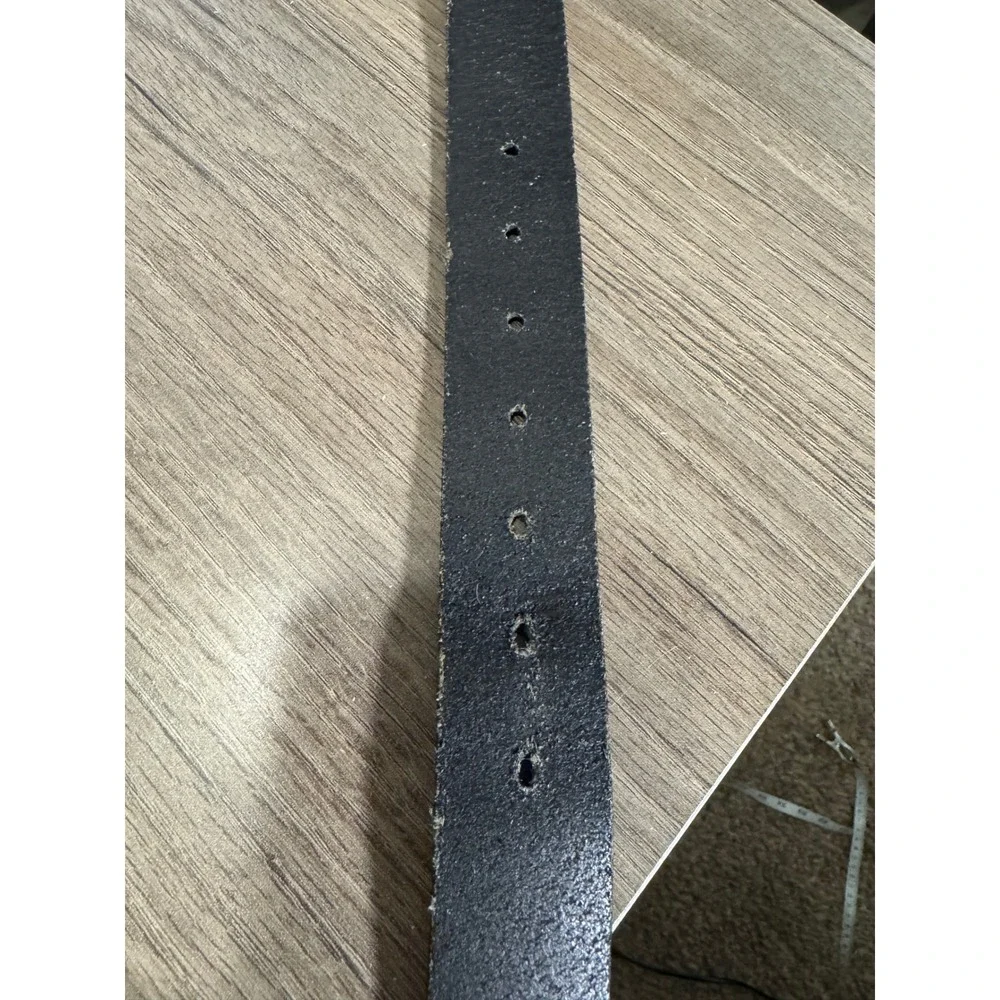 Genuine Dickies Mens Black Leather‎ Belt Silver Buckle 46-48
